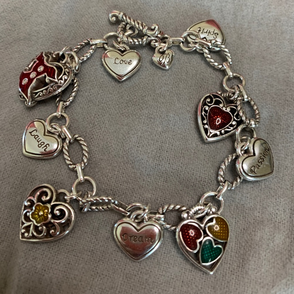 Brighton silver hearts charm bracelet